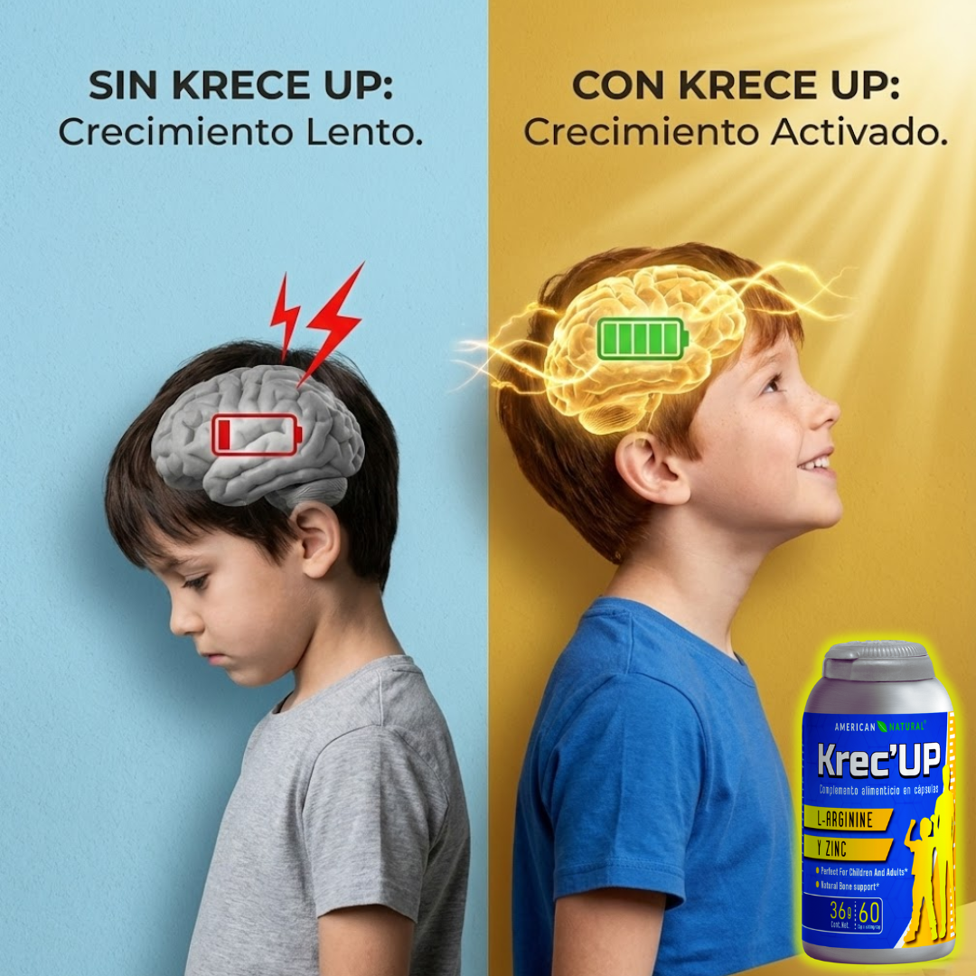 Krec’Up American Natural | L-Arginina + Zinc para Crecimiento y Energía (9 a 22 años)
