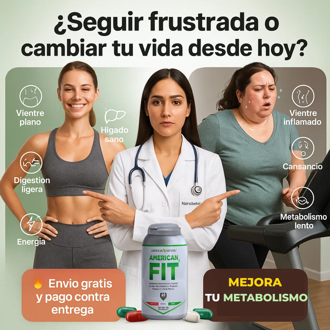 American FIT de American Natural 60 Cápsulas | Triple Acción Detox y Limpieza Digestiva