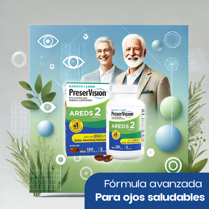 PreserVision AREDS 2 120 Cápsulas – Fórmula con Luteína, Zeaxantina, Zinc y Vitaminas para Salud Visual | Bausch + Lomb