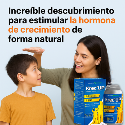 Krec’Up American Natural | L-Arginina + Zinc para Crecimiento y Energía (9 a 22 años)