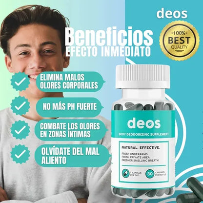Desodorante Interno DEOS con Clorofila, Eucalipto y Menta – 30 Cápsulas Naturales