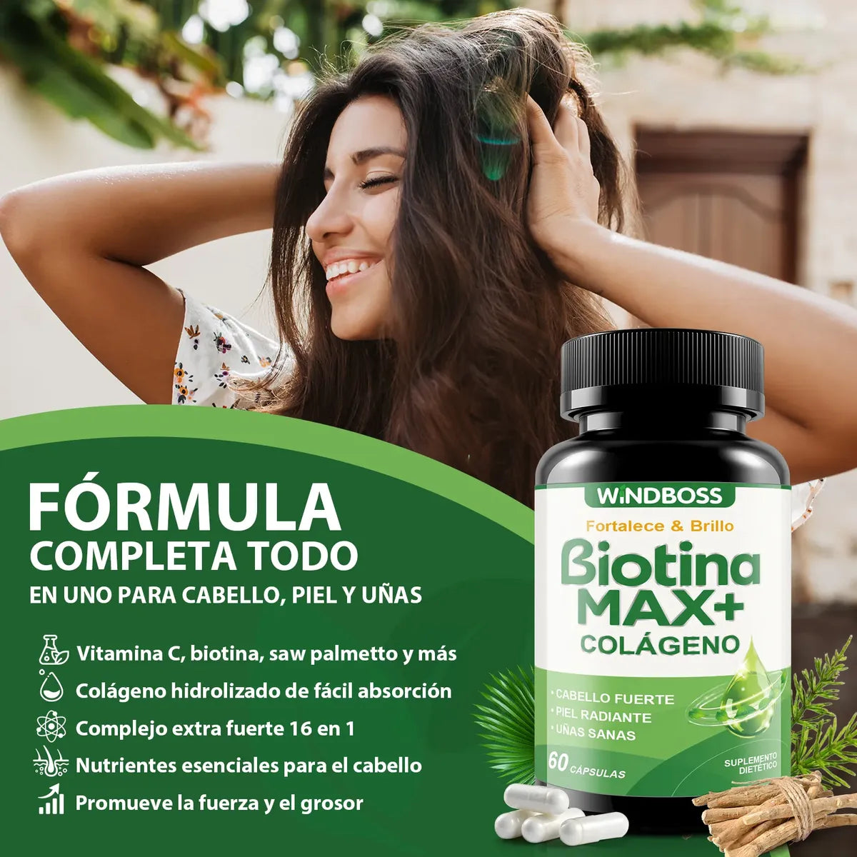 Biotina MAX+ Colágeno WINDBOSS