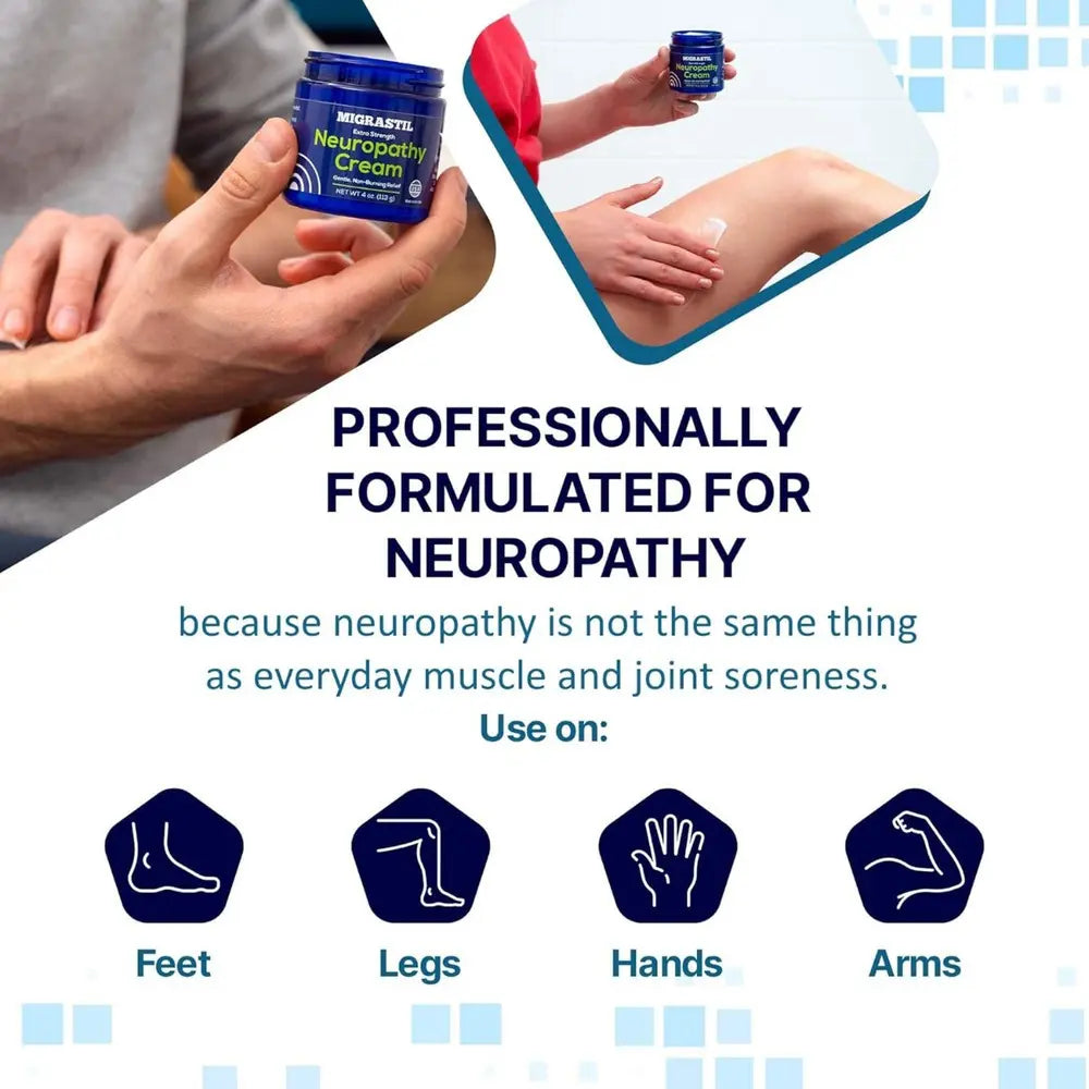 MIGRASTIL Neuropathy Cream | Fórmula Avanzada de Rápida Absorción