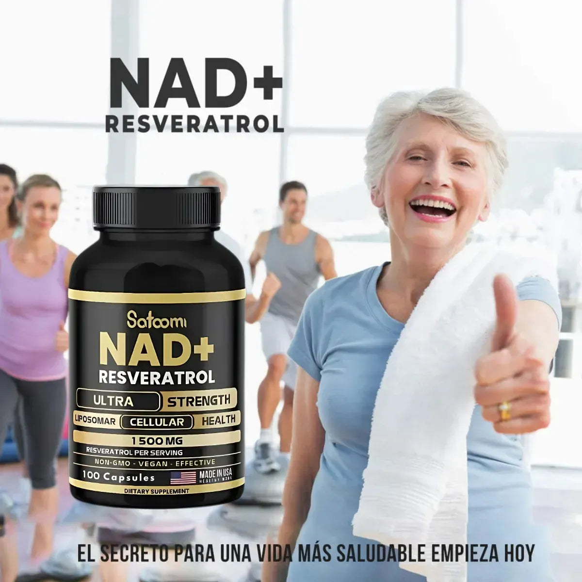 NAD+ + Resveratrol Liposomal 1500 mg – Fórmula Antioxidante de Alta Absorción | 100 Cápsulas