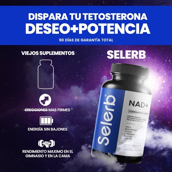 NAD+ Complejo Masculino con Resveratrol, CoQ10 y Ashwagandha – 60 Cápsulas | Soporte Celular y Hormonal