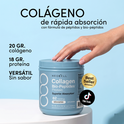NeoCell Collagen Bio-Peptides 400g – Colágeno Premium de Alta Absorción para Piel, Cabello, Uñas y Articulaciones.