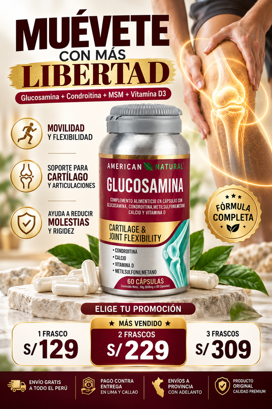 Glucosamina + Condroitina + MSM + Vitamina D3 | Soporte para Cartílago y Flexibilidad