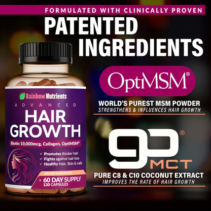 Hair Growth Advanced – Cabello Más Fuerte y Saludable Desde Adentro | 120 Cápsulas