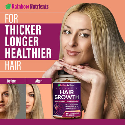 Hair Growth Advanced – Cabello Más Fuerte y Saludable Desde Adentro | 120 Cápsulas