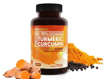 Cúrcuma Curcumina BioEmblem con BioPerine® | Movilidad Articular y Antioxidante
