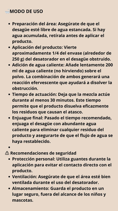 DESATORADOR EFERVESCENTE DE BAÑO