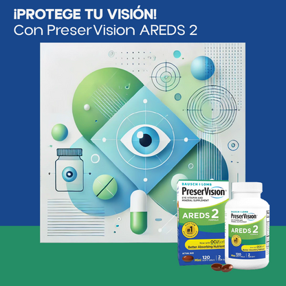 PreserVision AREDS 2 120 Cápsulas – Fórmula con Luteína, Zeaxantina, Zinc y Vitaminas para Salud Visual | Bausch + Lomb