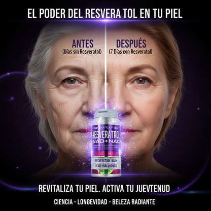 Resveratrol NAD+ NAC con Ácido Hialurónico | Fórmula Avanzada para Envejecimiento Saludable y Vitalidad