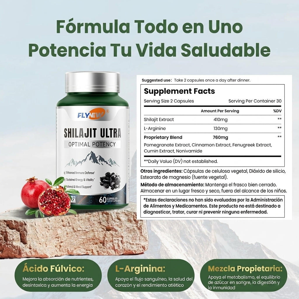 Multivitamínico Completo con 21 Vitaminas y Minerales | FLYNEW 60 Cápsulas