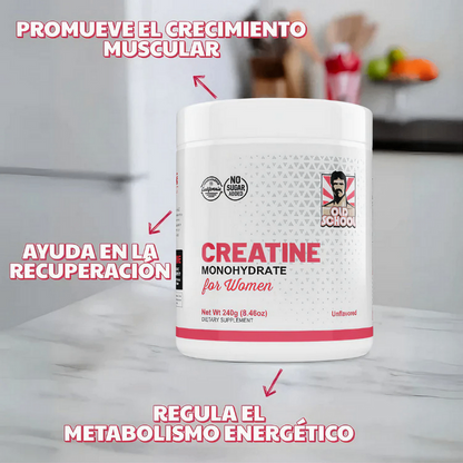 Creatina Monohidratada para Mujeres + Colágeno Hidrolizado 
Fuerza, Tonificación y Recuperación en 30 Días