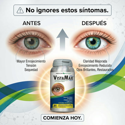 VistaMax by American Natural 60 Cápsulas | Ayuda a Reducir la Fatiga Visual y Protege la Salud de Tus Ojos