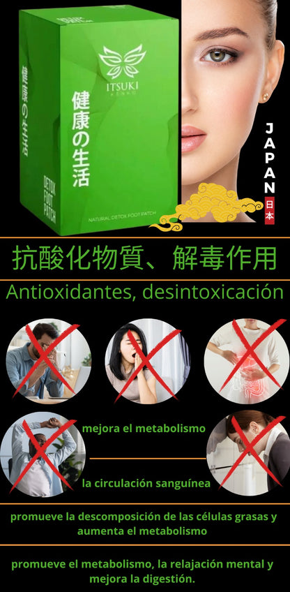 Parche Desintoxicante para Pies ITSUKI KENKO Original – Detox Natural Japonés, 30 Parches