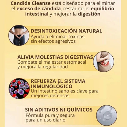Candida Cleanse | Limpieza Intestinal y Equilibrio de Flora + Probióticos 60 Cápsulas