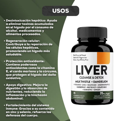 Liver Cleanse & Detox 11 en 1 | Apoyo Natural para el Hígado