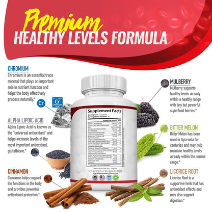Blood Sugar Complex 60 Cápsulas | 20 Ingredientes Activos para el Bienestar Metabólico