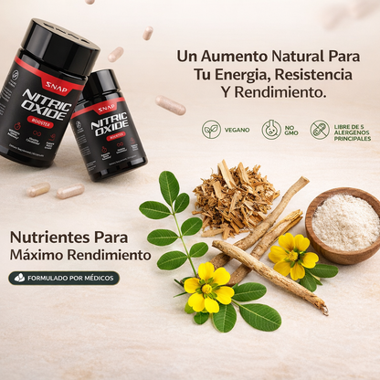 Óxido Nítrico Booster 1500 mg – 60 cápsulas de Alta Potencia | Rinde Más en Cada Entreno