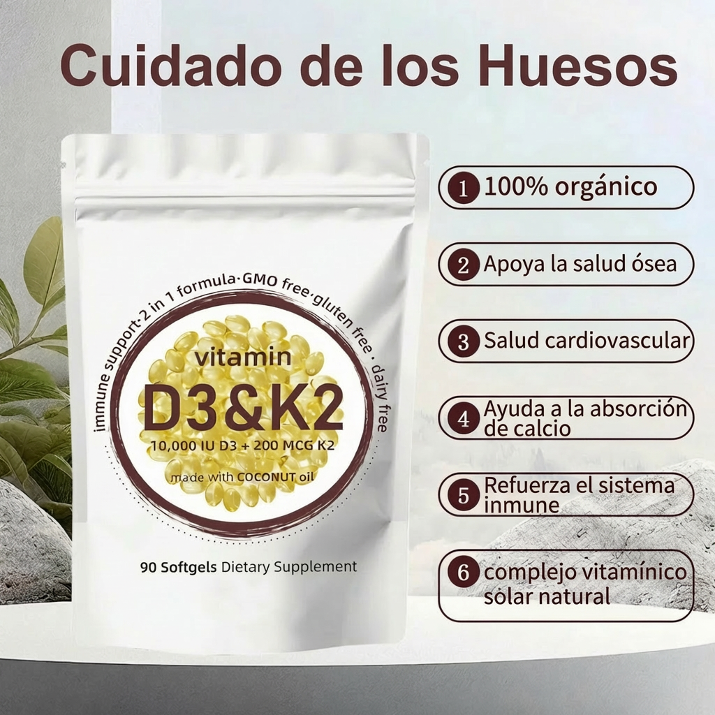 Vitamina D3 + K2 MK7 10,000 IU Alta Potencia | Microingredients