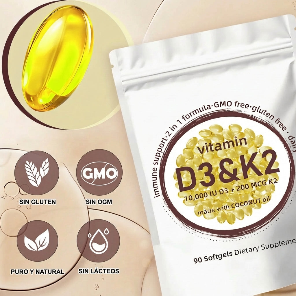 Vitamina D3 + K2 MK7 10,000 IU Alta Potencia | Microingredients