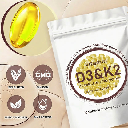 Vitamina D3 + K2 MK7 10,000 IU Alta Potencia | Microingredients