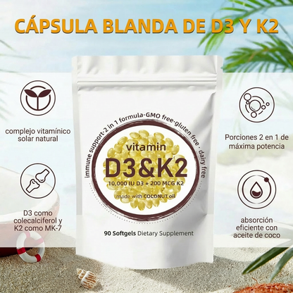 Vitamina D3 + K2 MK7 10,000 IU Alta Potencia | Microingredients