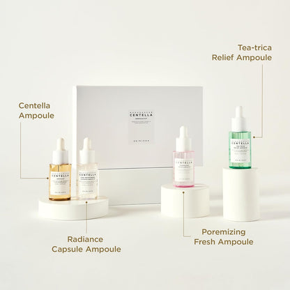 SKIN1004 Madagascar Centella Ampoule Kit | 4 Ampollas para Calma, Poros y Manchas