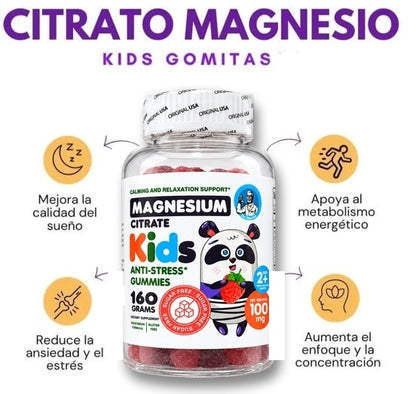 Magnesium Citrate Kids | Citrato de Magnesio en Gomitas 160 g