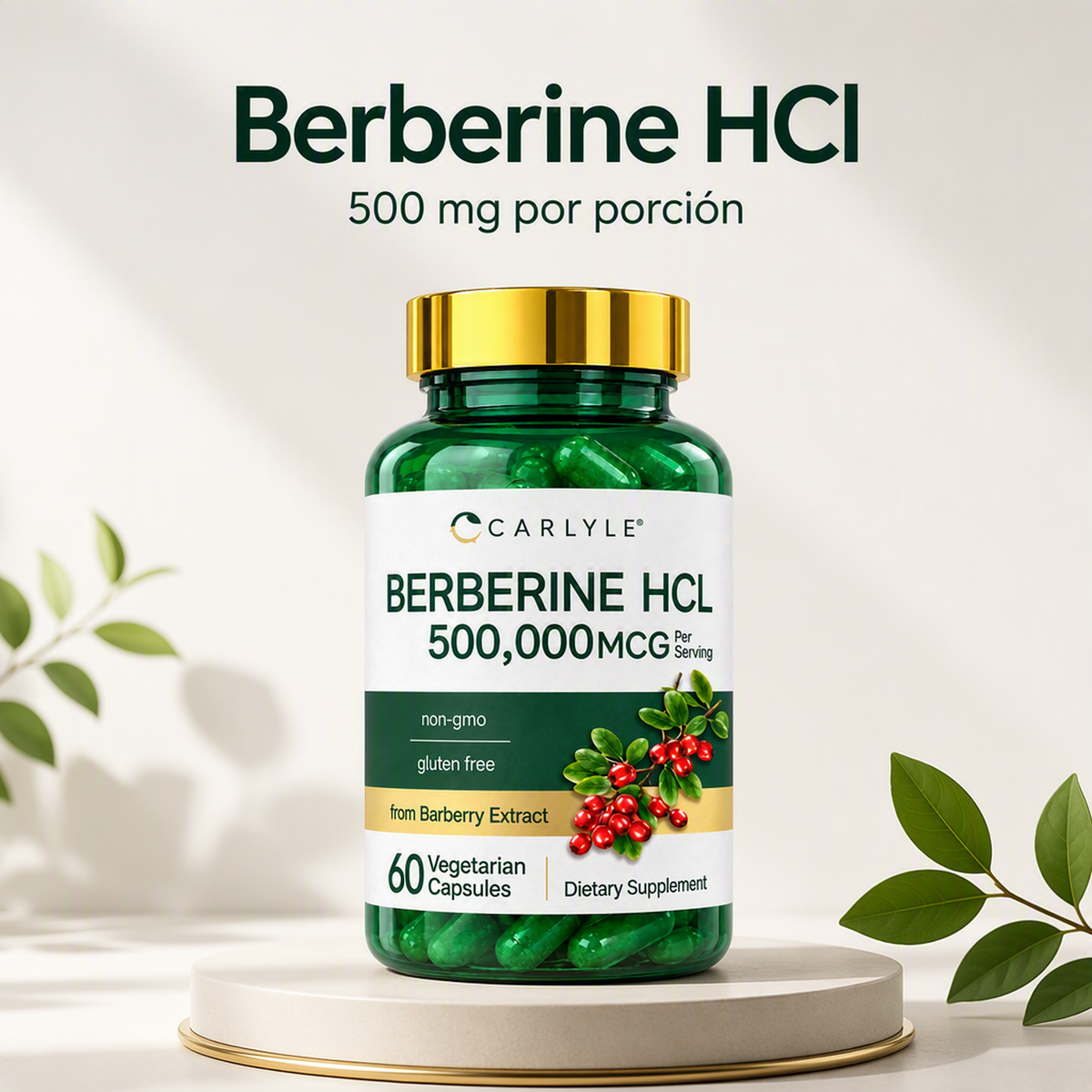 Berberina HCL 500 mg Carlyle | 60 Cápsulas Vegetarianas