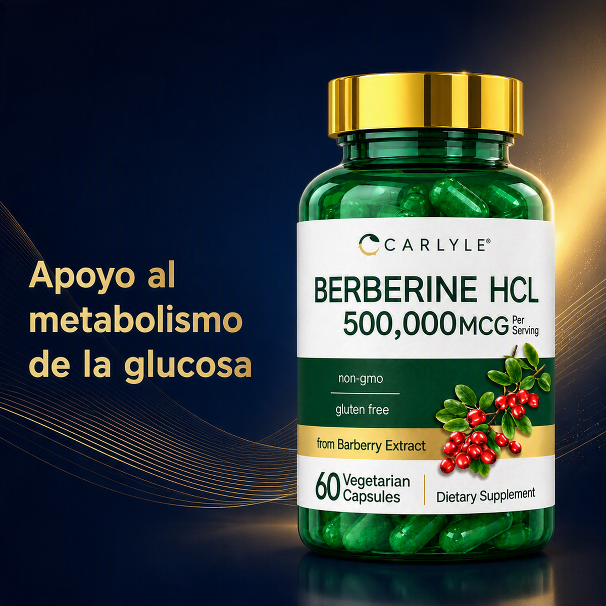 Berberina HCL 500 mg Carlyle | 60 Cápsulas Vegetarianas