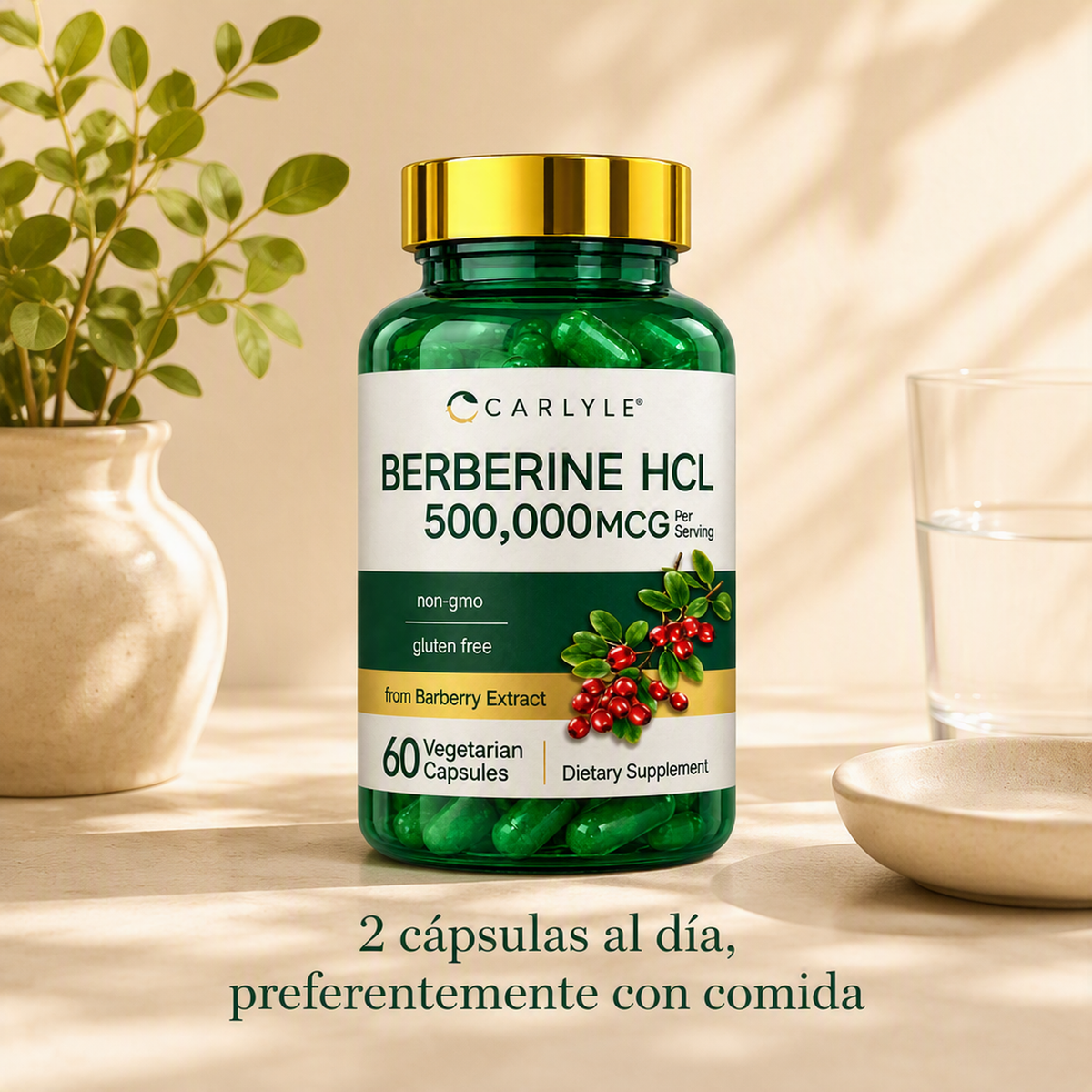 Berberina HCL 500 mg Carlyle | 60 Cápsulas Vegetarianas