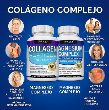 Total Balance Pack – Colágeno 1800 mg + Magnesio 1000 mg | Energía, Fuerza y Bienestar Total