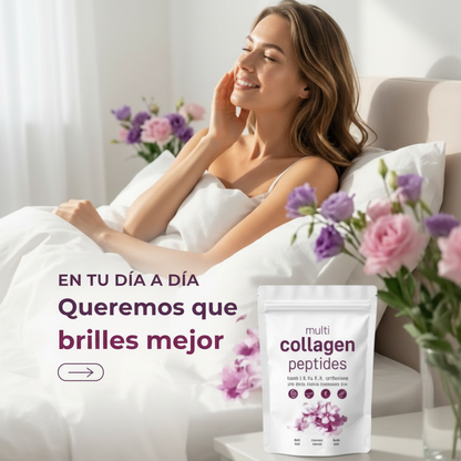 Multi Collagen Peptides 454 g – Colágeno Tipos I, II, III, V y X con Biotina, Vitamina C y Ácido Hialurónico | Piel, Cabello y Articulaciones