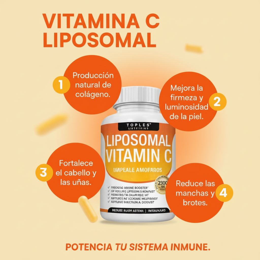 Vitamina C Liposomal TOPLUX Nutrition 2100 mg – 90 Cápsulas – Absorción Superior y Defensa Inmune