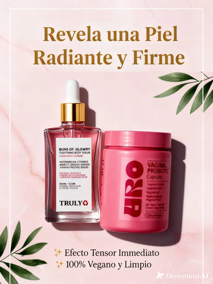URO Premium + Truly  Buns of Glowry | Probióticos Vaginales y Serum Reafirmante | Salud Íntima y Piel Radiante