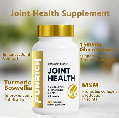 Joint Health con Glucosamina, Condroitina, MSM y Cúrcuma – 60 Cápsulas | Soporte y Recuperación Articular