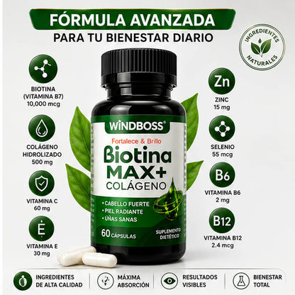 Biotina MAX+ Colágeno WINDBOSS