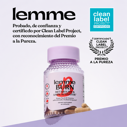 Lemme Burn Activador del Metabolismo y AMPK 60 Cápsulas | Actiponin® + Té Verde