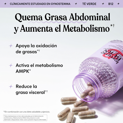Lemme Burn Activador del Metabolismo y AMPK 60 Cápsulas | Actiponin® + Té Verde