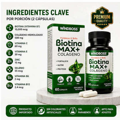 Biotina MAX+ Colágeno WINDBOSS