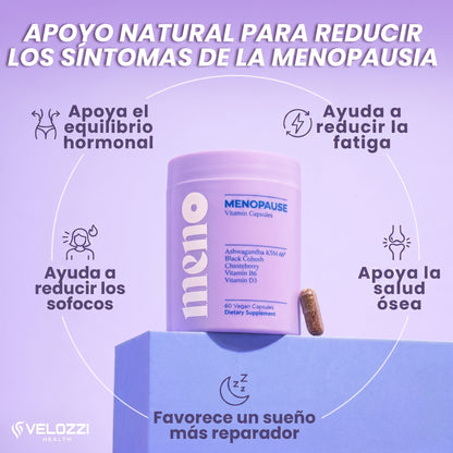 MENO Vitaminas para la menopausia | 60 cápsulas con Ashwagandha, Black Cohosh y Vitaminas