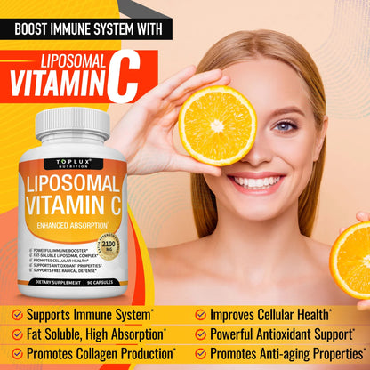 Vitamina C Liposomal TOPLUX Nutrition 2100 mg – 90 Cápsulas – Absorción Superior y Defensa Inmune