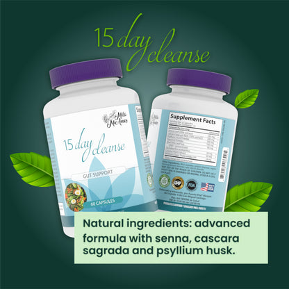15 Day Cleanse Gut Support – Limpieza Digestiva y Bienestar Intestinal | 30 Cápsulas
