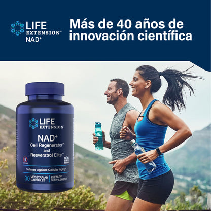 NAD+ + Resveratrol Life Extension 30 Cápsulas | Energía Celular, Antienvejecimiento y Vitalidad