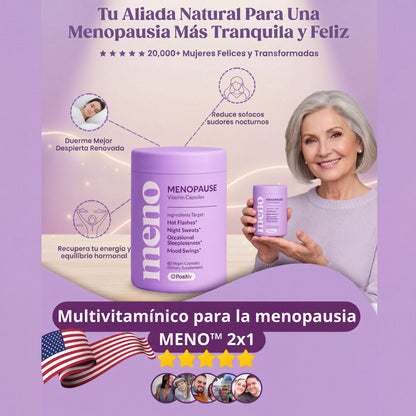 MENO Vitaminas para la menopausia | 60 cápsulas con Ashwagandha, Black Cohosh y Vitaminas