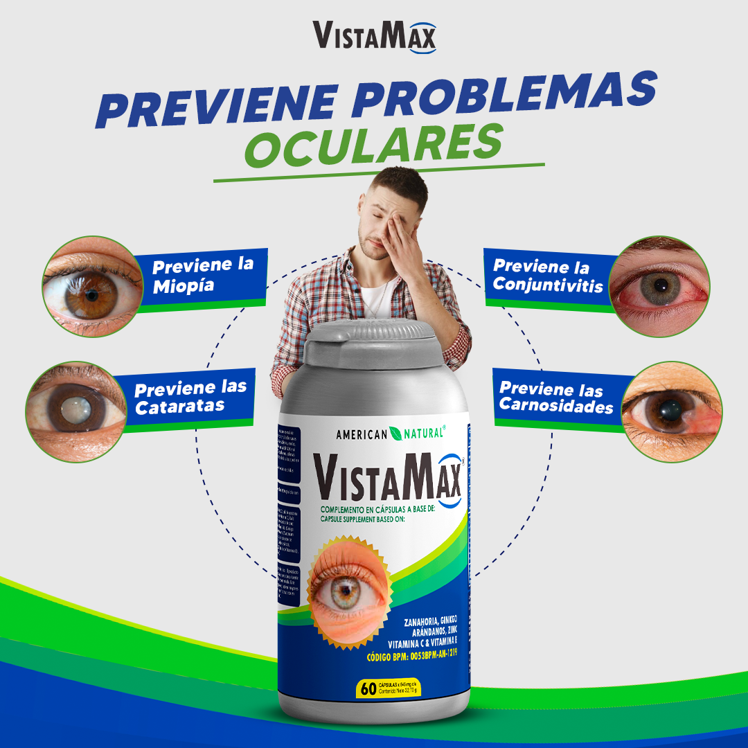 VistaMax by American Natural 60 Cápsulas | Ayuda a Reducir la Fatiga Visual y Protege la Salud de Tus Ojos