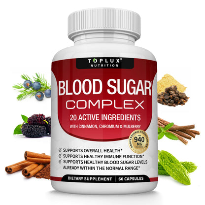 Blood Sugar Complex 60 Cápsulas | 20 Ingredientes Activos para el Bienestar Metabólico